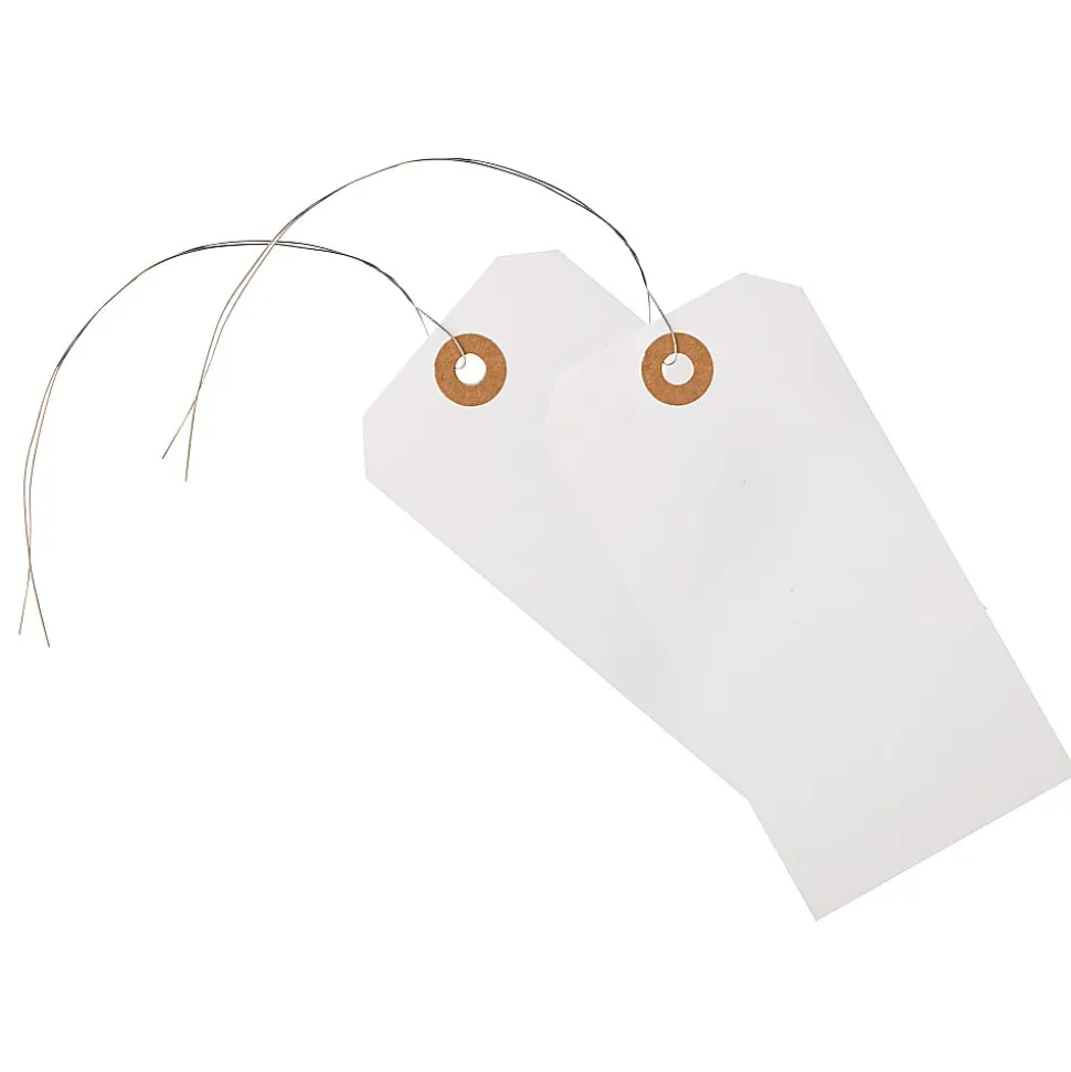 Office Depot® Brand Shipping Tags With Wires, 4 3/4" x 2 3/8", Pack Of 100