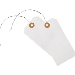 Office Depot® Brand Shipping Tags With Wires, 4 3/4" x 2 3/8", Pack Of 100