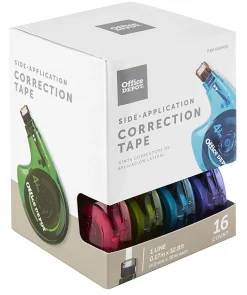 Office Depot® Brand Side-Application Correction Tape, 1 Line x 392", Pack Of 16 Cartridges