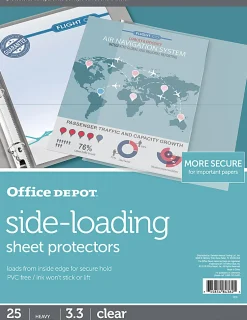 Office DepotĀ® Brand Side-Loading Sheet Protectors, 8-1/2" x 11", Clear, Pack Of 25