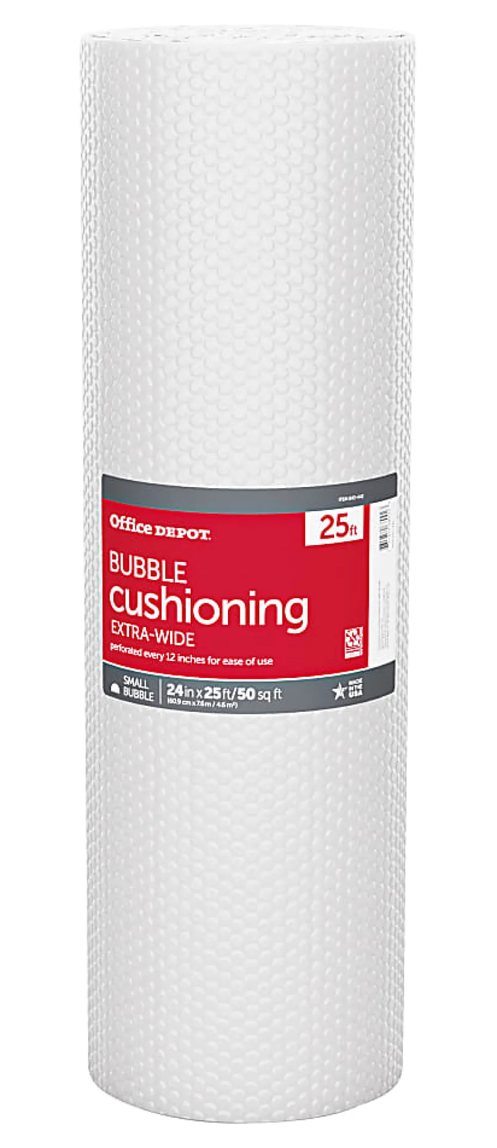 Office Depot® Brand Small Bubble Cushioning, Extra-Wide, 3/16" Thick, Clear, 24" x 25'