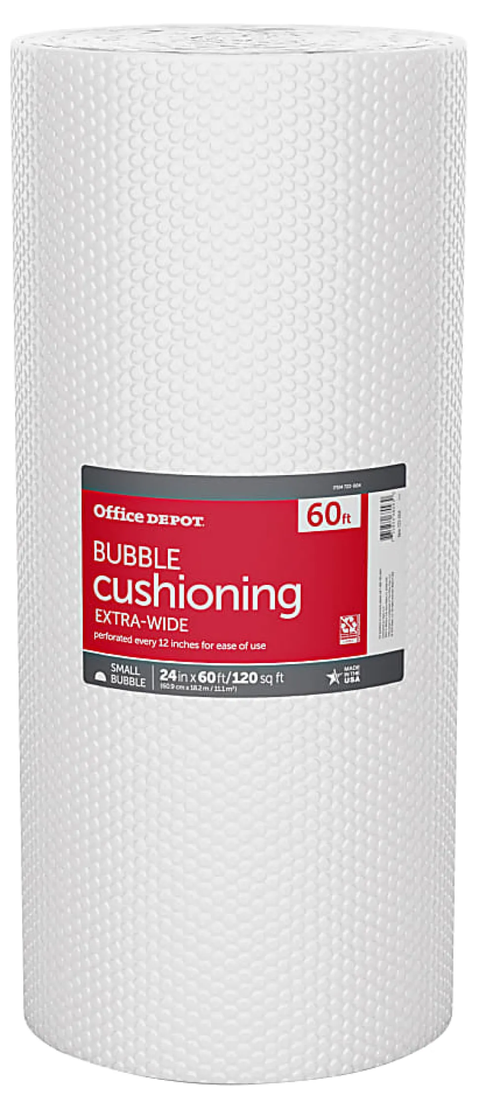 Office Depot® Brand Small Bubble Cushioning, Extra-Wide, 3/16" Thick, Clear, 24" x 60'
