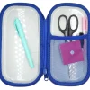 Office Depot® Brand Small Clear Pencil Case With Trim, 8-1/4" x 4-3/8", Blue