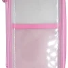 Office Depot® Brand Small Clear Pencil Case With Trim, 8-1/4" x 4-3/8", Light Pink