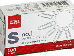 Office Depot® Brand Smooth Paper Clips, Box Of 100, No. 1, Silver