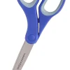 Office Depot® Brand Soft Handle Stainless Steel Scissors, 8", Bent, Blue/Gray, Case Of 20 Scissors