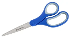 Office Depot® Brand Soft Handle Stainless Steel Scissors, 8", Straight, Blue/Gray