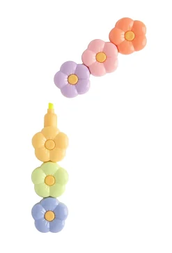 Office DepotĀ® Brand Stackable Flower Highlighters, Chisel Tip, Assorted Colors, Pack Of 6