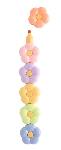 Office Depot® Brand Stackable Flower Highlighters, Chisel Tip, Assorted Colors, Pack Of 6