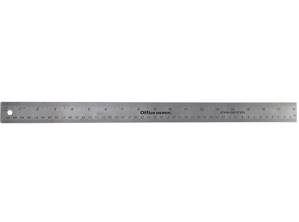 Office Depot® Brand Stainless Steel Ruler, 18", Silver