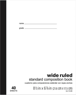 Office DepotĀ® Brand Standard Composition Book, 6-7/8" x 8-1/2", Wide Ruled, 40 Sheets