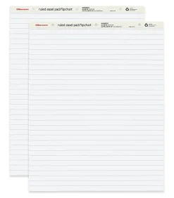 Office Depot® Brand Standard Easel Pads, 27" x 34", 30% Recycled, White, 50 Sheets, Pack Of 2