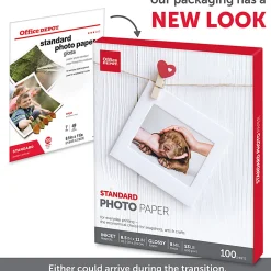 Office Depot® Brand Standard Photo Paper, Glossy, Letter Size, White, Pack Of 100 Sheets
