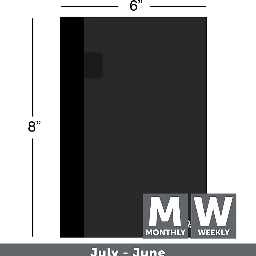 2026-2027 Office Depot® Brand Stellar Academic Weekly/Monthly Planner, 5-1/2" x 8-1/2", Black, July To June