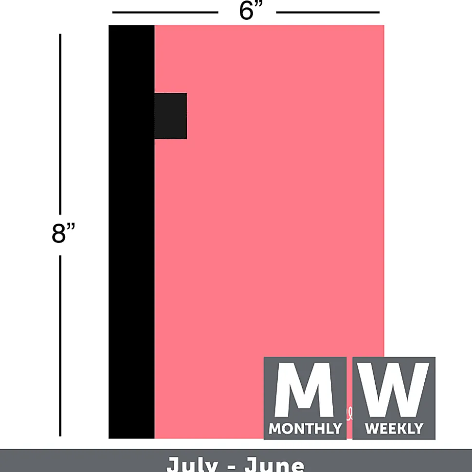 2026-2027 Office Depot® Brand Stellar Academic Weekly/Monthly Planner, 5-1/2" x 8-1/2", Pink, July To June