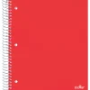 Office Depot® Brand Stellar Poly Notebook, 8-1/2" x 10-1/2", 3 Subject, Wide Ruled, 150 Sheets, Red