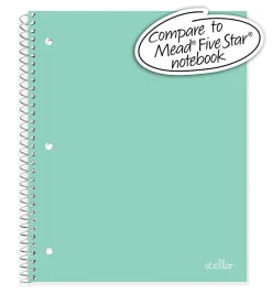 Office Depot® Brand Stellar Poly Notebook, 8" x 10-1/2", 1 Subject, Wide Ruled, 100 Sheets, Mint