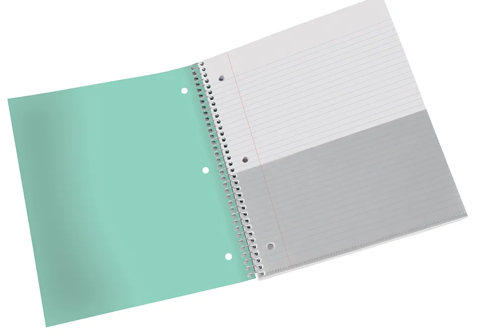 Office Depot® Brand Stellar Poly Notebook, 8-1/2" x 11", 1 Subject, College Ruled, 100 Sheets, Mint