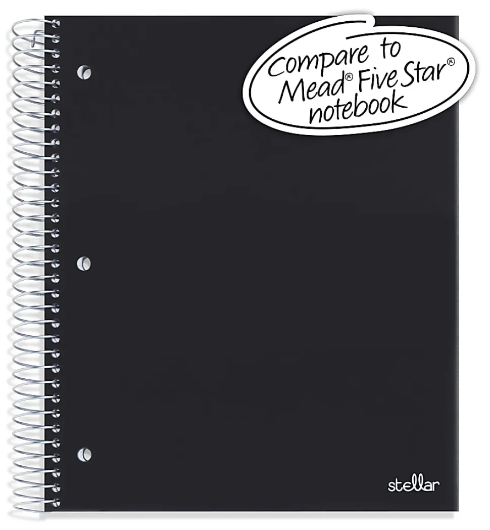 Office Depot® Brand Stellar Poly Notebook, 4-1/2" x 7", 1 Subject, College Ruled, 100 Sheets, Assorted Colors, Pack Of 3 Notebooks