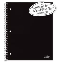 Office DepotĀ® Brand Stellar Poly Notebook, 8-1/2" x 11", 1 Subject, College Ruled, 100 Sheets, Black