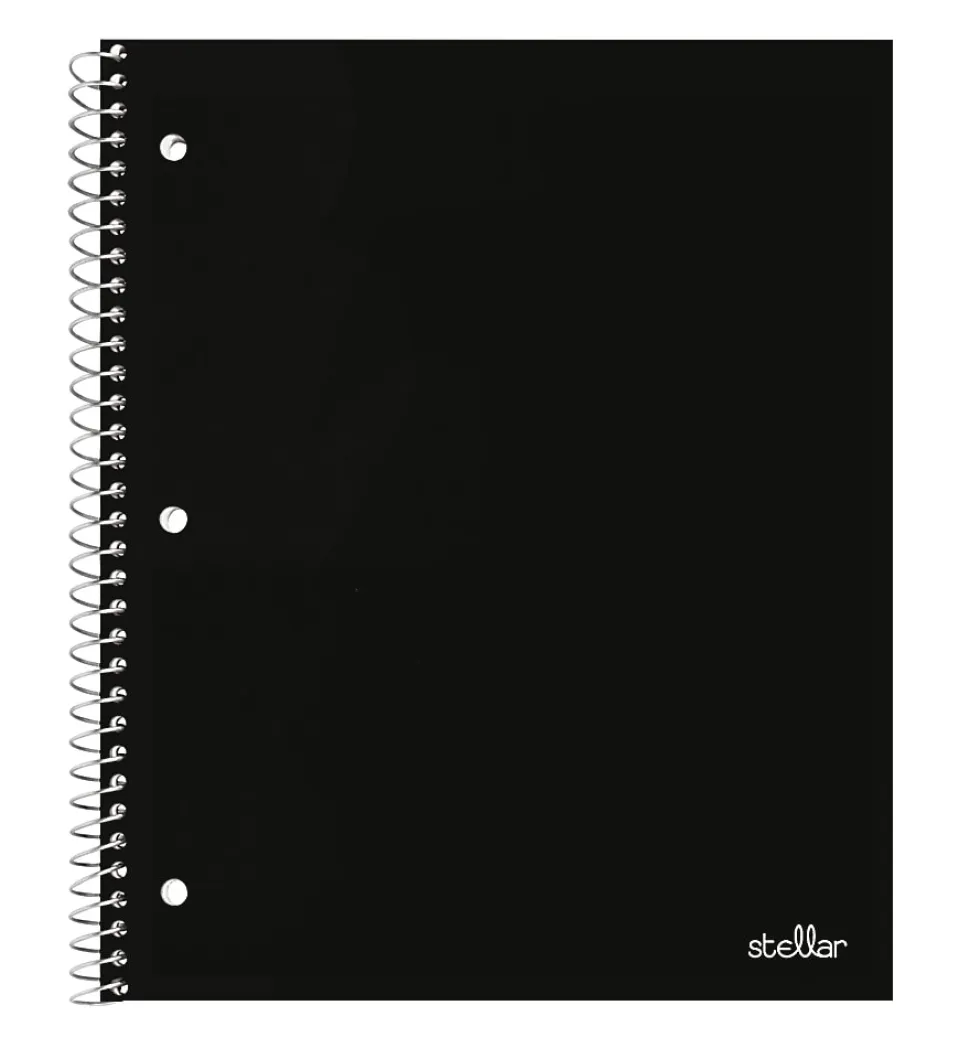 Office Depot® Brand Stellar Poly Notebook, 8-1/2" x 11", 1 Subject, College Ruled, 100 Sheets, Black