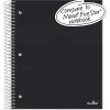 Office Depot® Brand Stellar Poly Notebook, 8" x 10-1/2", 5 Subject, Wide Ruled, 200 Sheets, Black