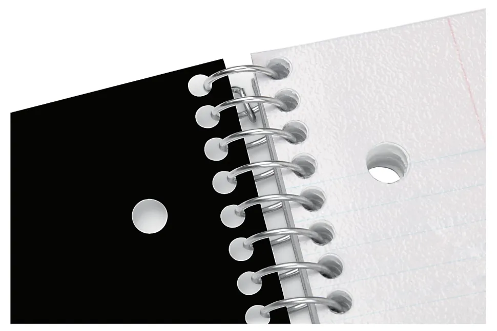 Office Depot® Brand Stellar Poly Notebook, 8" x 10-1/2", 5 Subject, Wide Ruled, 200 Sheets, Black