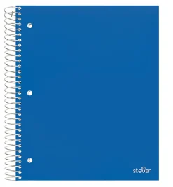 Office Depot® Brand Stellar Poly Notebook, 8-1/2" x 11", 5 Subject, College Ruled, 200 Sheets, Blue