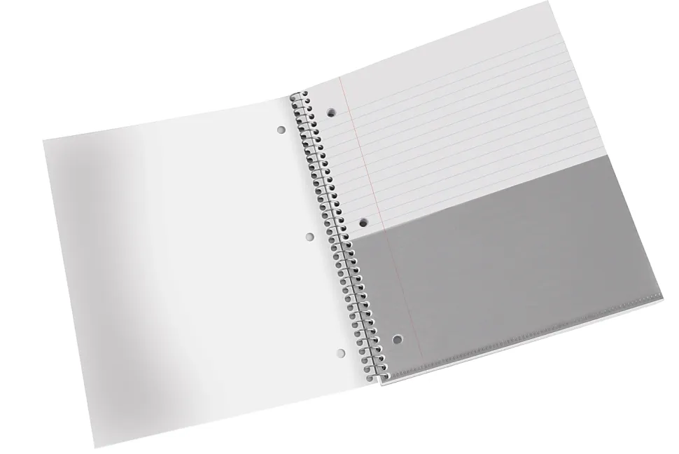 Office Depot® Brand Stellar Poly Notebook, 8" x 10-1/2", 5 Subject, Wide Ruled, 200 Sheets, White
