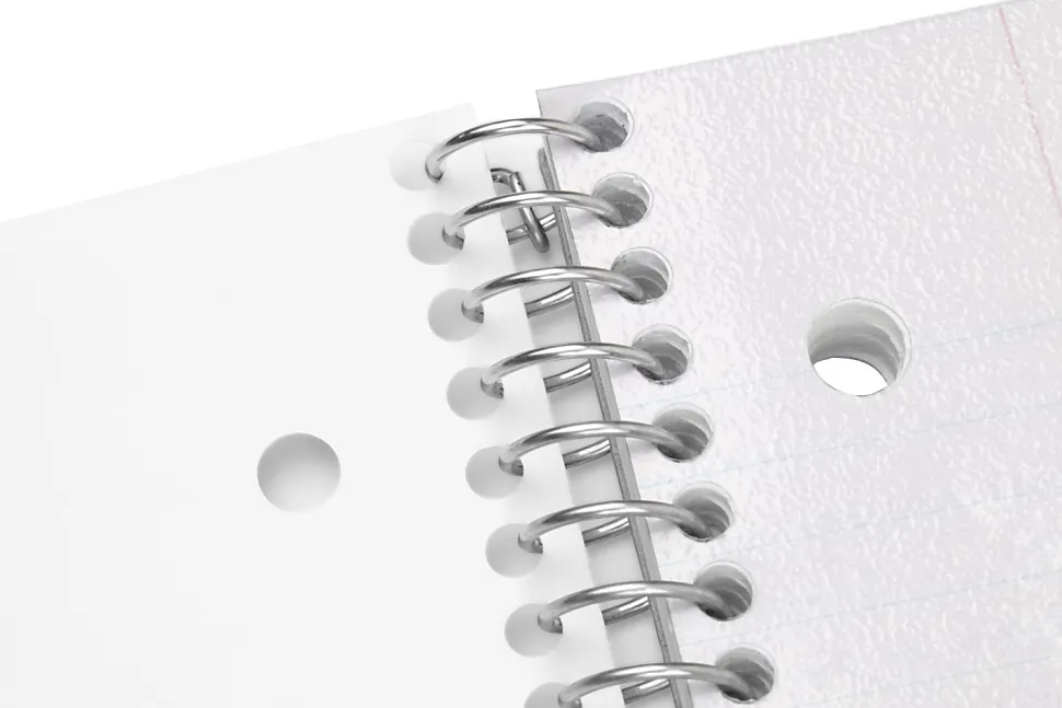 Office Depot® Brand Stellar Poly Notebook, 8" x 10-1/2", 5 Subject, Wide Ruled, 200 Sheets, White