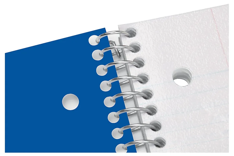 Office Depot® Brand Stellar Poly Notebook, 8" x 10-1/2", 5 Subject, Wide Ruled, 200 Sheets, Blue