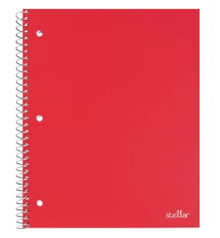 Office Depot® Brand Stellar Poly Notebook, 8" x 10-1/2", 1 Subject, Wide Ruled, 100 Sheets, Red