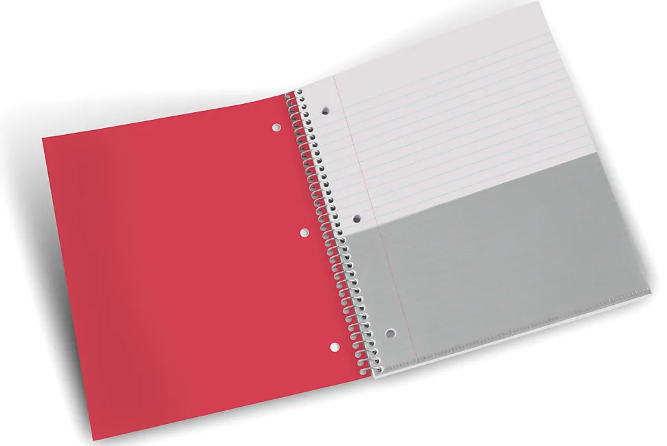 Office Depot® Brand Stellar Poly Notebook, 8" x 10-1/2", 1 Subject, Wide Ruled, 100 Sheets, Red
