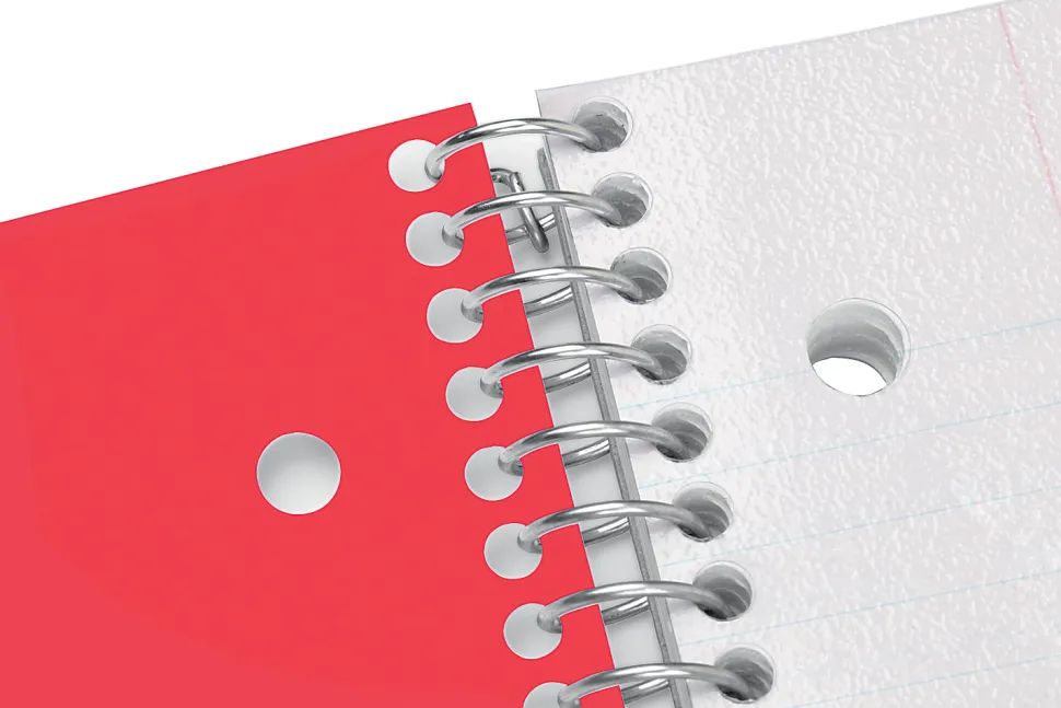 Office Depot® Brand Stellar Poly Notebook, 8" x 10-1/2", 1 Subject, Wide Ruled, 100 Sheets, Red