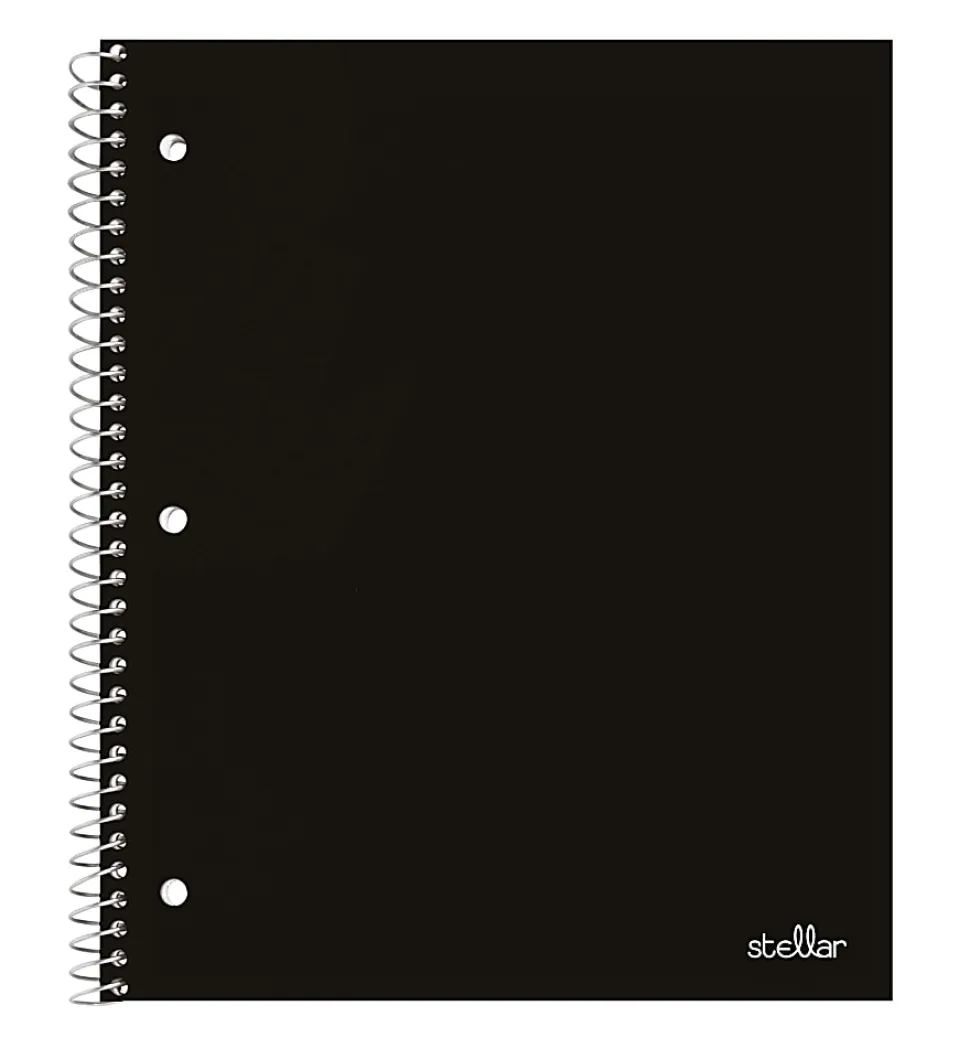 Office Depot® Brand Stellar Poly Notebook, 8-1/2" x 11", 1 Subject, College Ruled, 80 Sheet, Assorted Colors, Pack Of 5 Notebooks