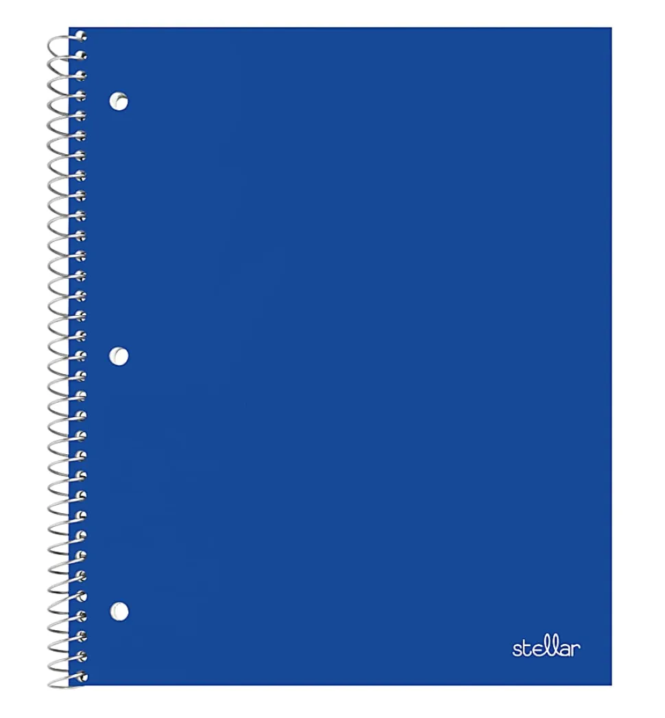 Office Depot® Brand Stellar Poly Notebook, 8-1/2" x 11", 1 Subject, College Ruled, 80 Sheet, Assorted Colors, Pack Of 5 Notebooks