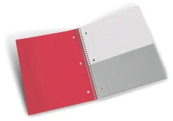 Office DepotĀ® Brand Stellar Poly Notebook, 8" x 10-1/2, 5 Subject, Wide Ruled, 200 Sheets, Red