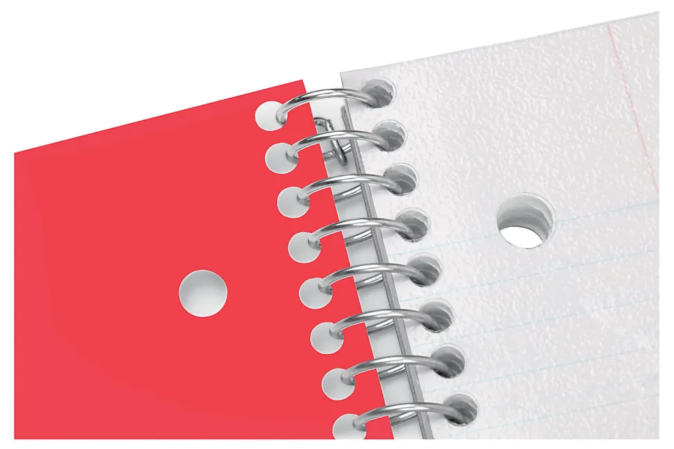 Office Depot® Brand Stellar Poly Notebook, 8" x 10-1/2, 5 Subject, Wide Ruled, 200 Sheets, Red