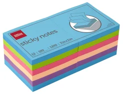 Office DepotĀ® Brand Sticky Notes, 3" x 3", Assorted Neon Colors, 100 Sheets Per Pad, Pack Of 12 Pads, 21332-BRIGHT-12PK