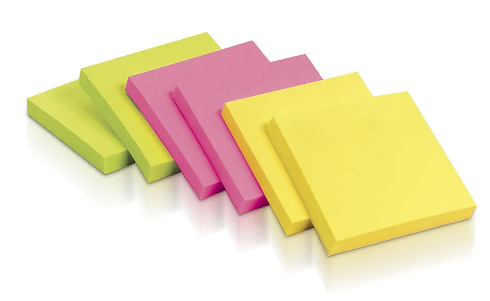 Office Depot® Brand Sticky Notes, 3" x 3", Assorted Neon Colors, 100 Sheets Per Pad, Pack Of 12 Pads, 21332-BRIGHT