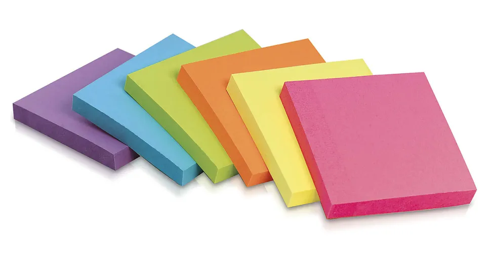Office Depot® Brand Sticky Notes, 3" x 3", Assorted Vivid Colors, 100 Sheets Per Pad, Pack Of 12 Pads