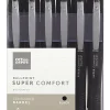 Office Depot® Brand Super Comfort Grip Retractable Ballpoint Pens, Medium Point, 1.0 mm, Black Barrel, Black Ink, Pack Of 12