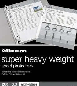 Office Depot® Brand Super Heavyweight Sheet Protectors, 8-1/2" x 11", Non-Glare, Box Of 200