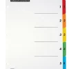 Office Depot® Brand Table Of Contents Customizable Index With Preprinted Tabs, Multicolor, Numbered 1-5, Pack Of 6 Sets