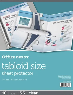 Office DepotĀ® Brand Tabloid-Size Sheet Protectors, 11" x 17", Clear, Pack Of 10