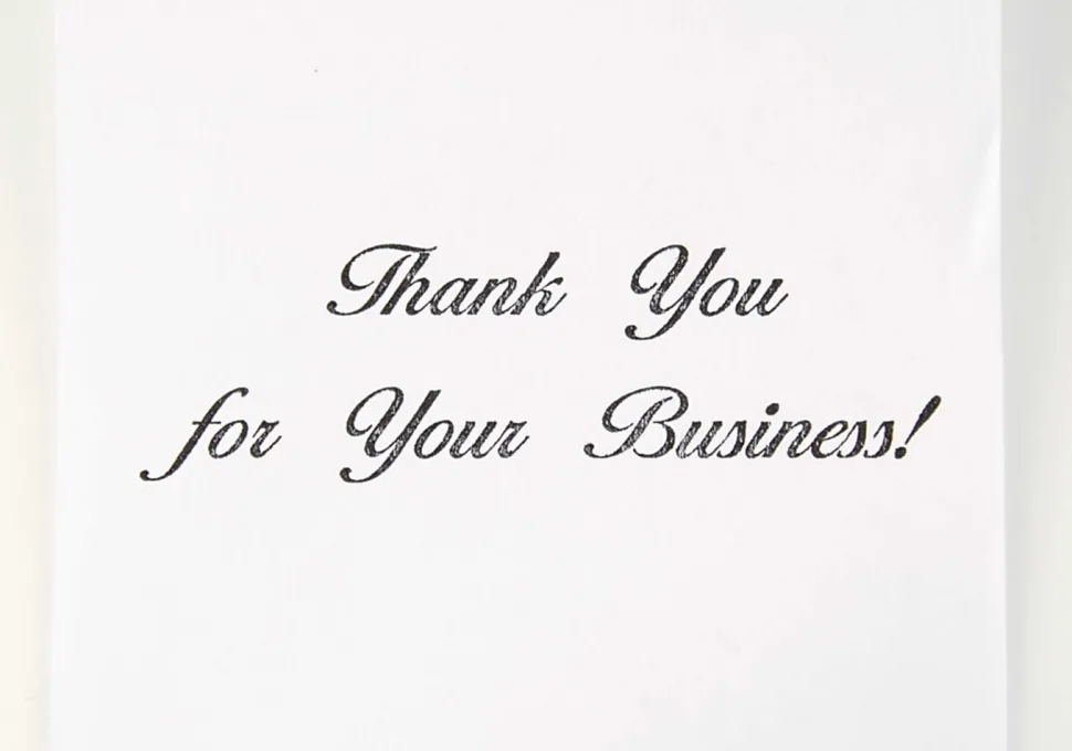 Office Depot® Brand Thermal Preprinted "Thank You" Paper Rolls, 3-1/8" x 230', White, Pack Of 8
