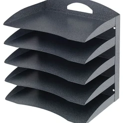 Office DepotĀ® Brand 5-Tier Horizontal Desk Organizer, Letter Size, Granite