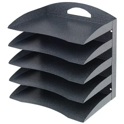 Office Depot® Brand 5-Tier Horizontal Desk Organizer, Letter Size, Granite