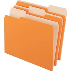 Office Depot® Brand 2-Tone File Folders, 1/3 Tab, Letter Size, Orange, Pack Of 100