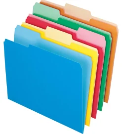 Office Depot® Brand 2-Tone File Folders, 1/3 Cut, Letter Size, Assorted Primary Colors, Box Of 100
